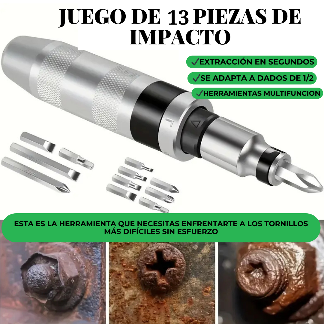 Juego de Desenroscadores de Alto Impacto de 13 piezas