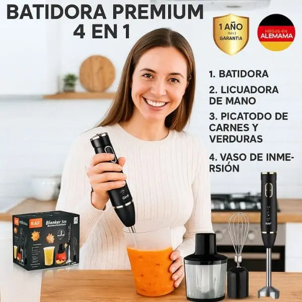 BATIDORA, LICUADORA DE MANO, PICATODO Y VASO DE INMERSIÓN 4 EN 1