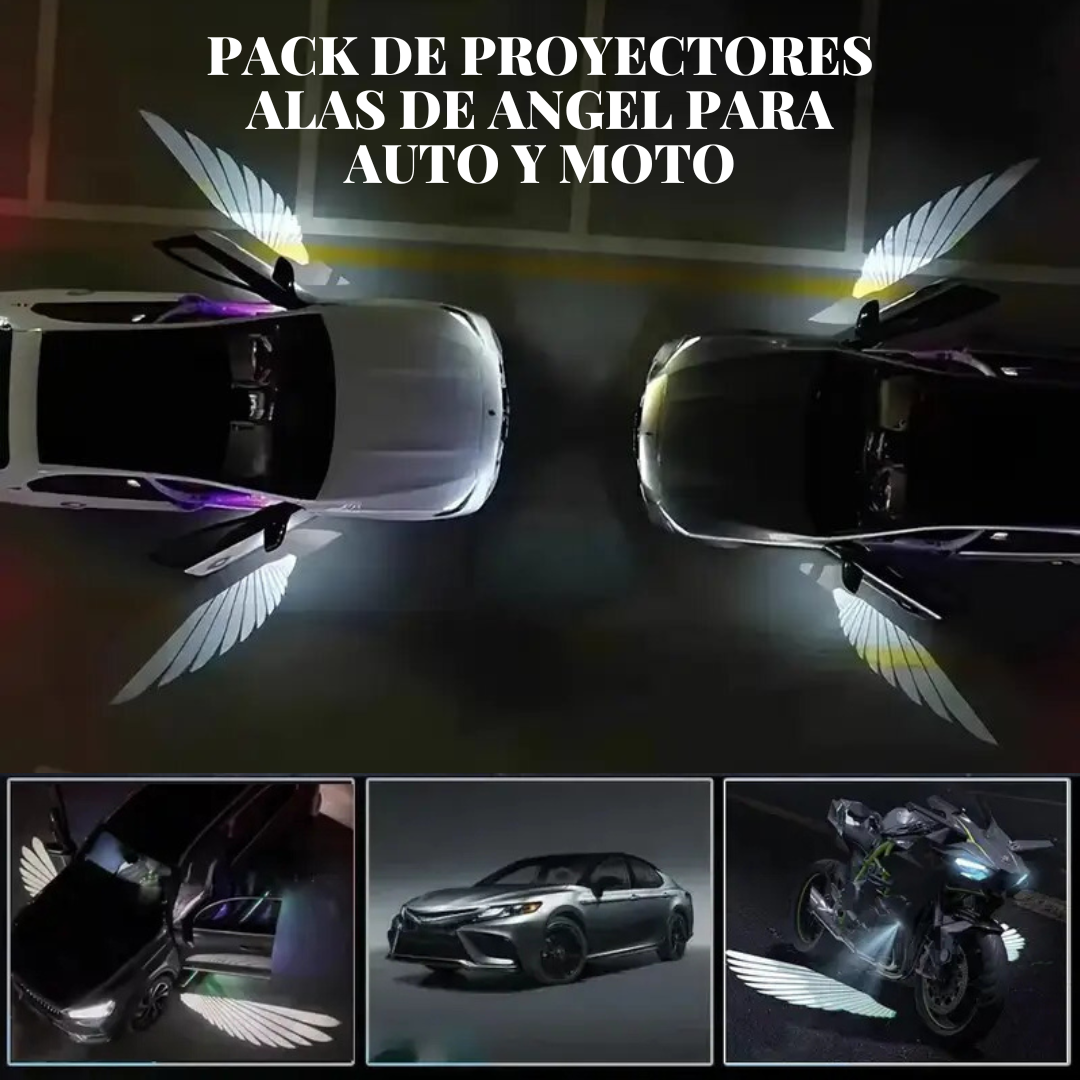 🚘🏍️PACK DE PROYECTORES ALAS DE ANGEL