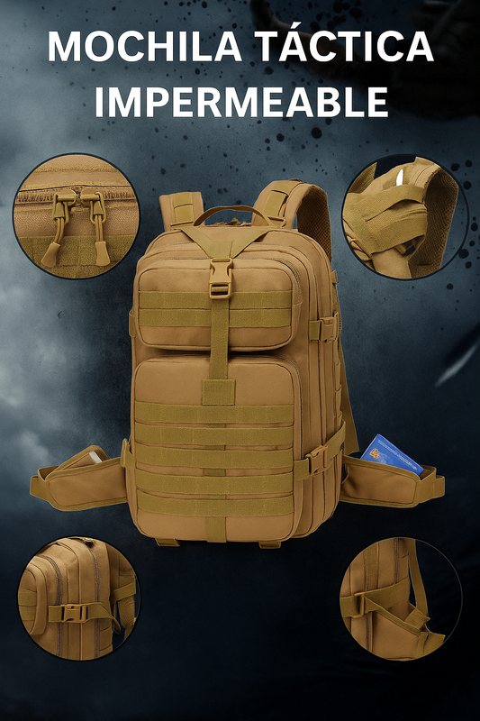 MOCHILA TACTICA  900 D IMPERMEABLE A PRUEBA DE TODO