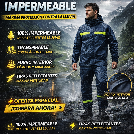 Conjunto Impermeable Táctico 360°(CASACA+PANTALON)🔥
