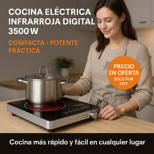 🛒 Cocina Eléctrica Digital Infrarroja 3500W