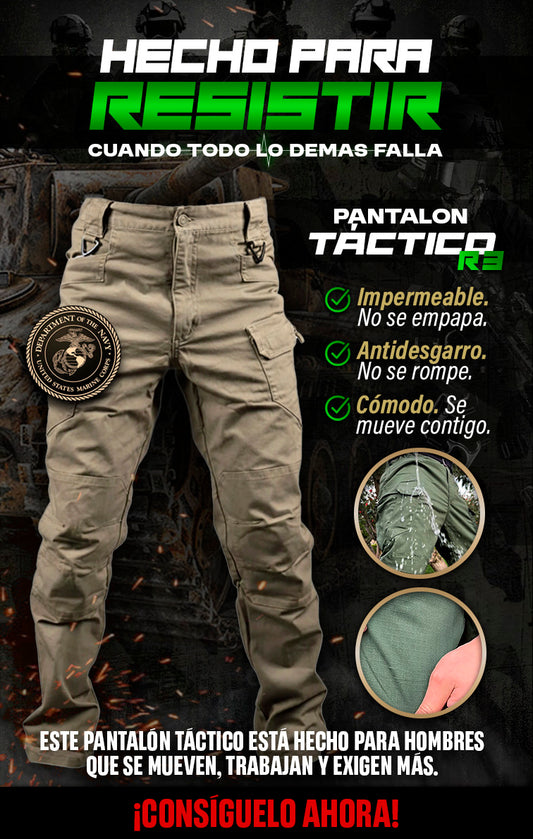 👖PANTALON TACTICO R3 - IMPERMEABLE - ANTIRRASGADURAS